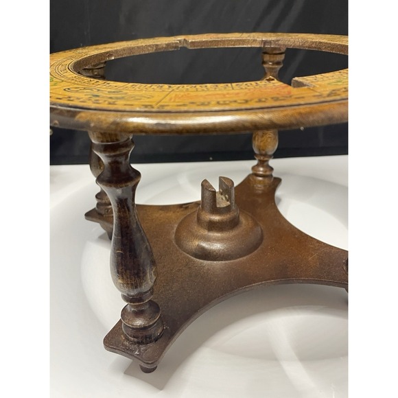 Vintage Wood Old World Globe Desktop Zodiac Astrology  Signs Made in Italy - Picture 12 of 16